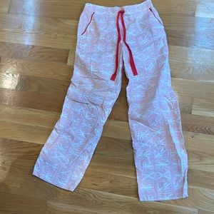 Boden Phoebe Pajama PJ Pants Flags, Milkshake